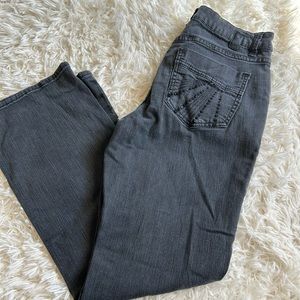 Jag gray jeweled straight leg mid rise denim jeans size 12 petite
